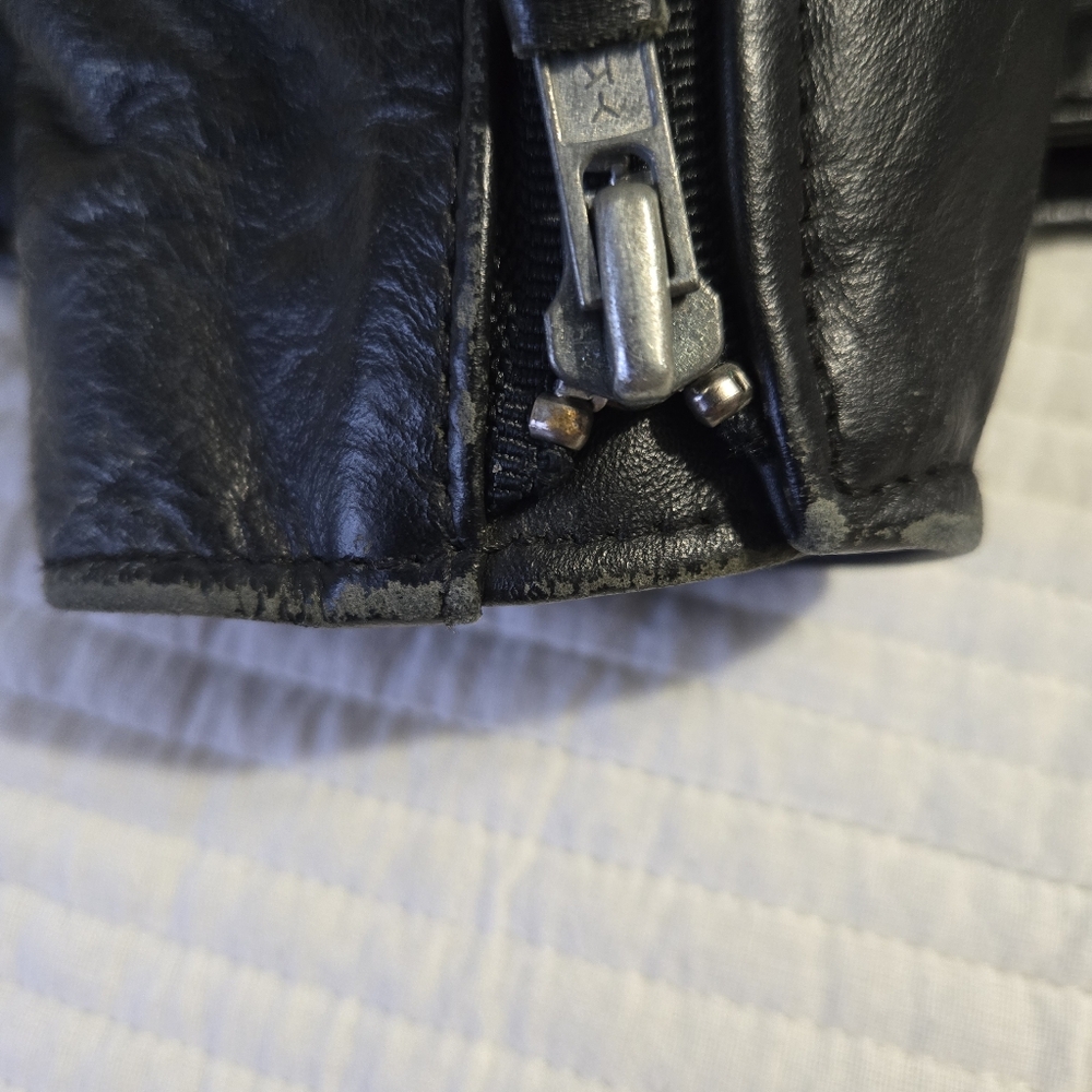 Kid's Harley Davidson Black Leather Thermal Lined Vintage Jacket Size 6 - Picture 13 of 14